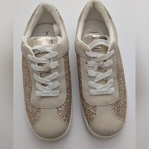 J. Crew Factory Kids Girls Gold Glitter Sneakers Size 5